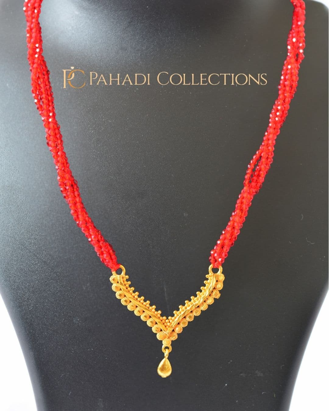 V shape Red Hydro mangalsutra