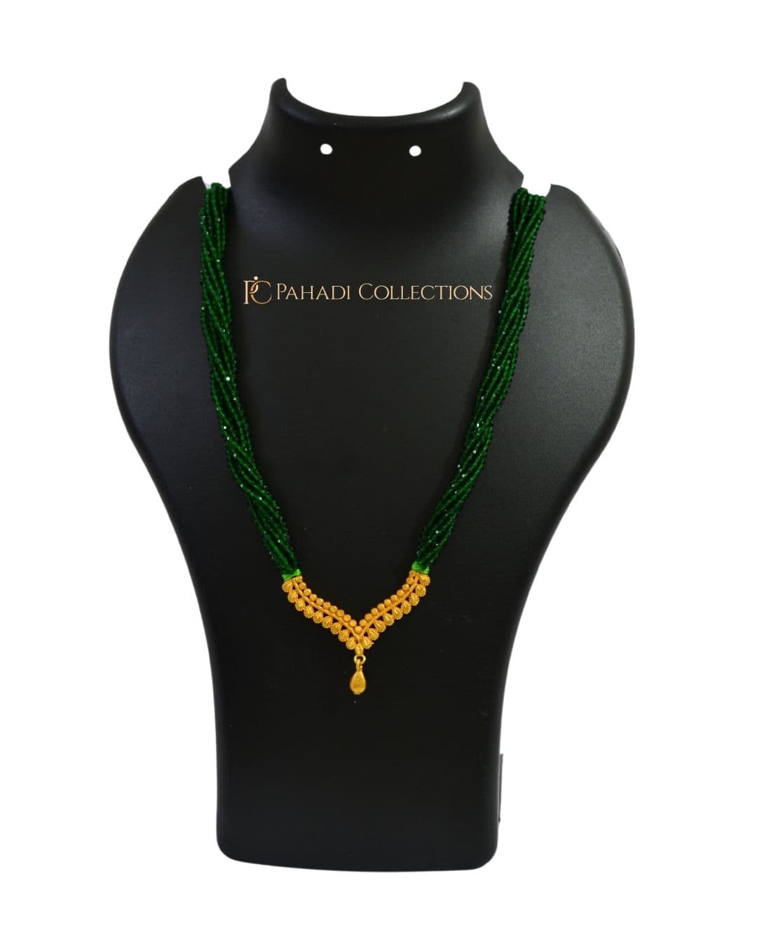V shaped Green Hydro mangalsutra
