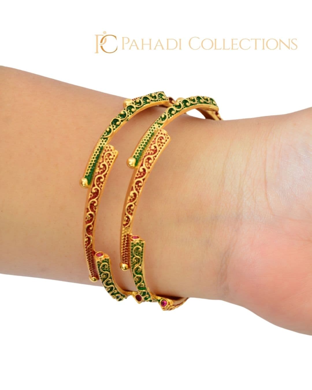 gold plated bangles set of 2