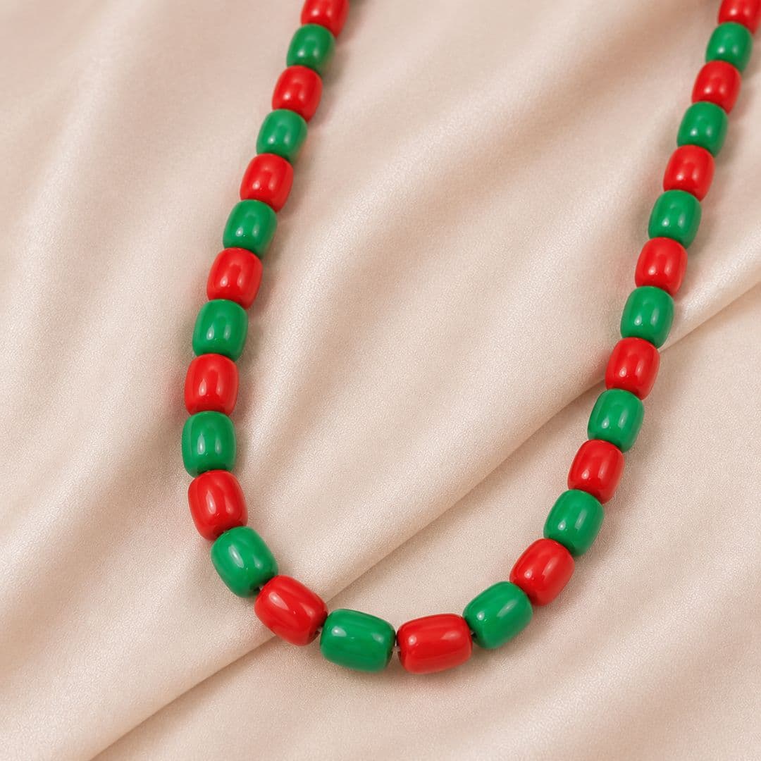 Traditional Green & Red Pote Mala Necklace