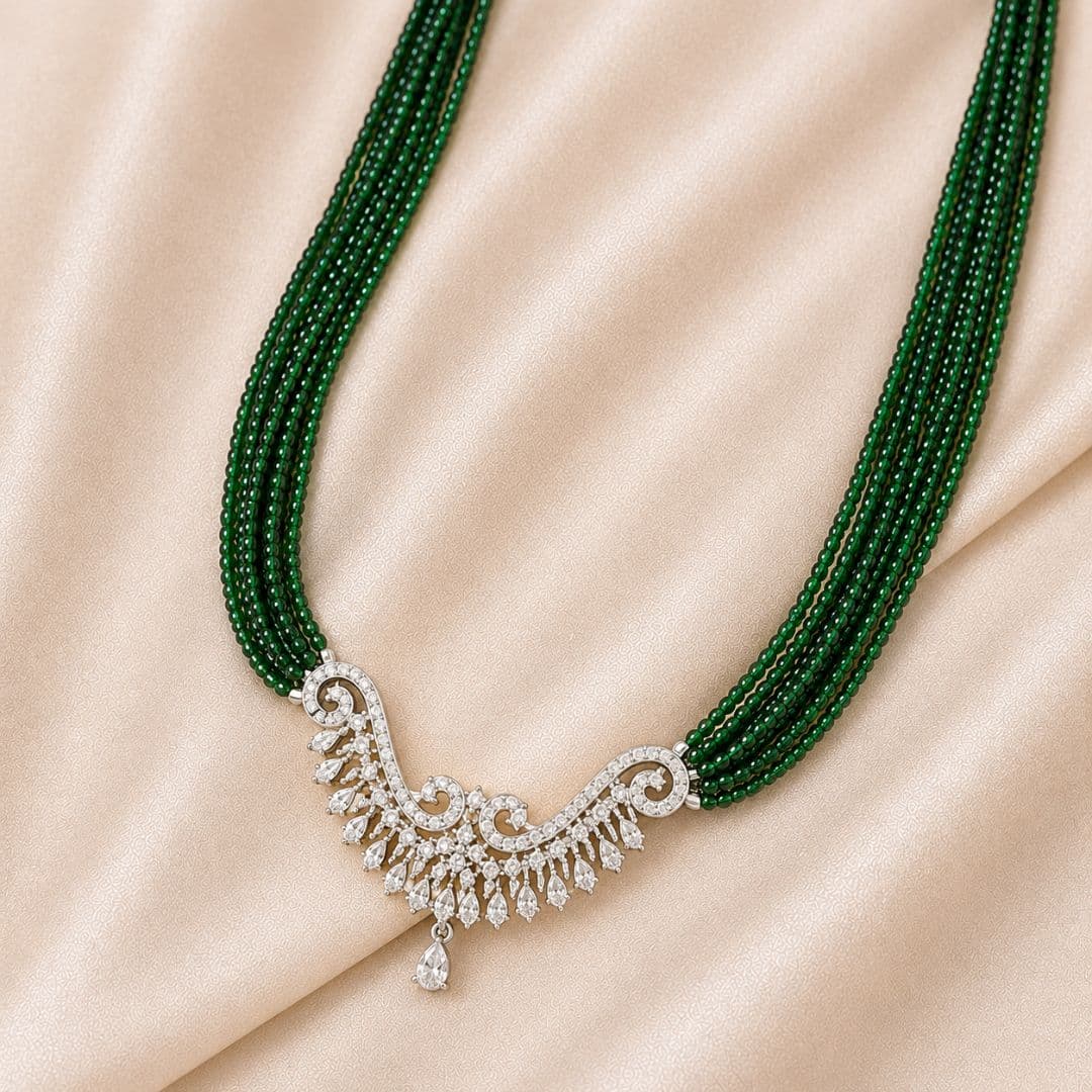 Premium Green Multi-Layer Beaded Mangalsutra - image 4