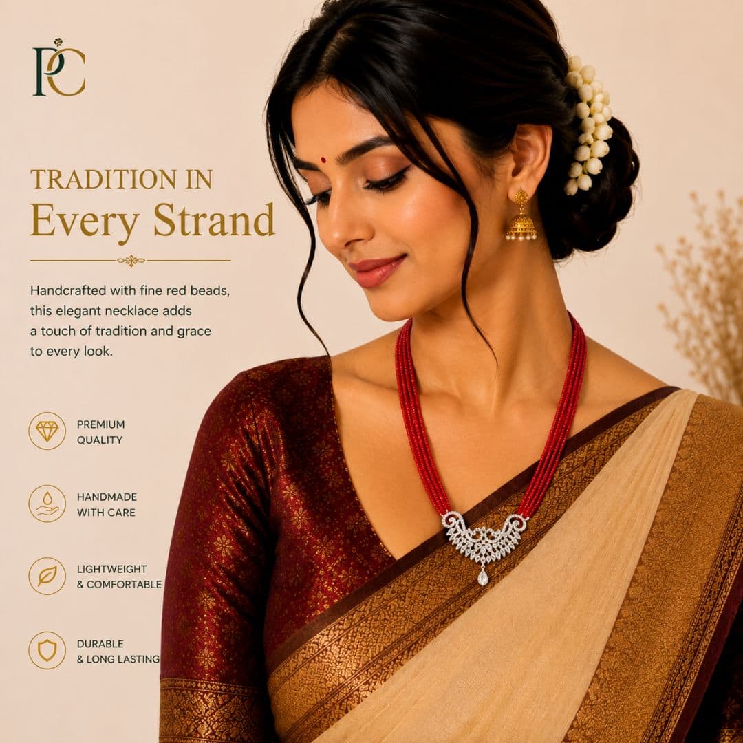 Classic Red Beaded Mangalsutra Necklace
