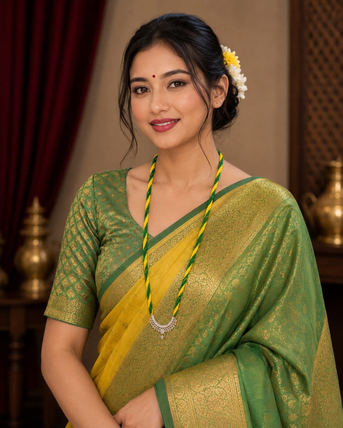 Green &Yellow AD Mangalsutra
